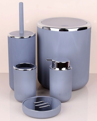 Lisbone Silver Gri Beşli Banyo Seti