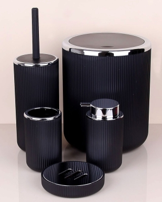 Lisbone Silver Siyah Beşli Banyo Seti