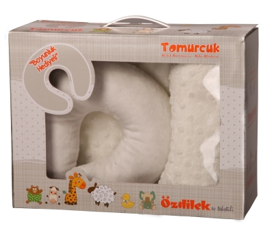 Özdilek Tomurcuk Bebek Battaniyesi Boyun Yastığı Hediyeli Krem