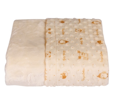 Özdilek Tomurcuk Bebek Battaniyesi Desenli Krem