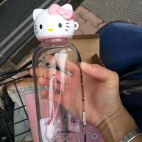 Hello Kitty Kapaklı Kılıflı Cam Şişe