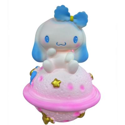 Kawaii Sanrio Cinnamoroll Satürn Yanıp Sönen Renk Değiştiren Gece Lambası Kumbara