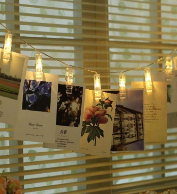 10 Mandallı LED Işıklı Fotoğraf Askısı