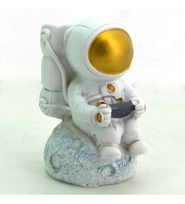 Ayda Oturan Çantalı Astronot 9 cm Dekoratif Biblo Altın