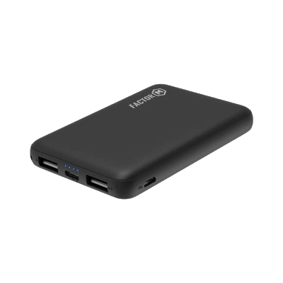 Factor-M 5000 Mah Çift USB Çıkışlı Powerbank Siyah Taşınabilir Şarj Cihazı