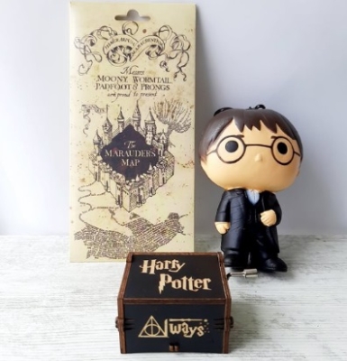Harry Potter Büyücü Haritası Marauder's Müzik Kutusu Ve Squishy Anahtarlık Seti