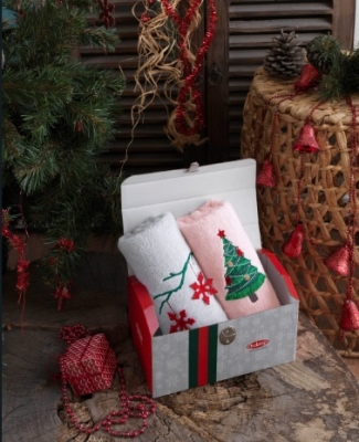 Hobby Yılbaşı Özel Bambu 2'li Havlu Seti