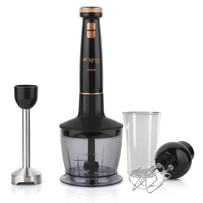 King KKB974 Borge Blender Set Siyah Bakır