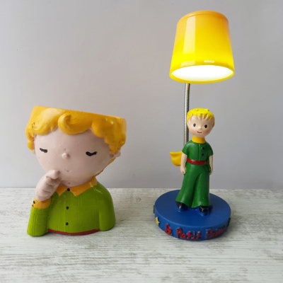 Küçük Prens Özel Tasarım Saksı Ve Mini Masa Lambası