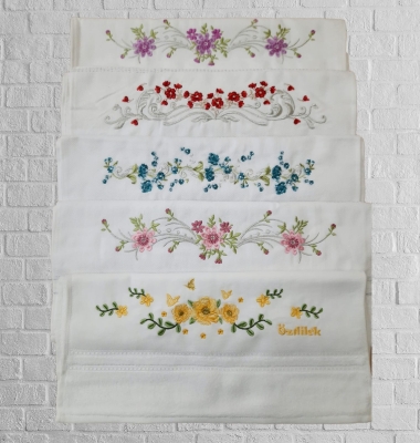 Özdilek Çeyizlik Nakışlı 5 Adet Beyaz El Havlusu Seti 2