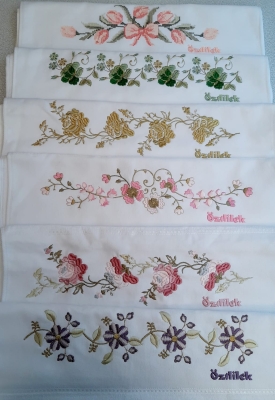 Özdilek Çeyizlik Nakışlı İşlemeli 6 Adet Beyaz El Havlusu Seti