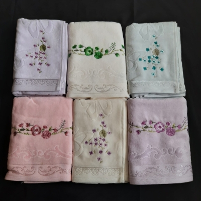 Özdilek Çeyizlik Nakışlı İşlemeli 6 Adet Renkli El Havlusu Seti 2