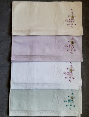 Özdilek Kelebek Desenli Renkli Nakışlı 4 Adet El Havlusu Seti