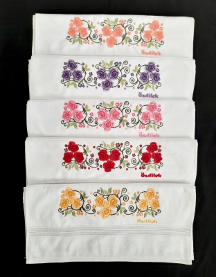 Özdilek Nakışlı Çeyizlik 5 Adet El Havlusu Seti Gül