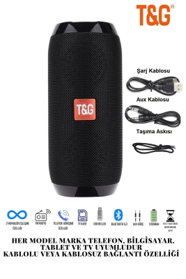 T&G TG-117 Bluetooth Taşınabilir Hoparlör Ses Bombası Siyah