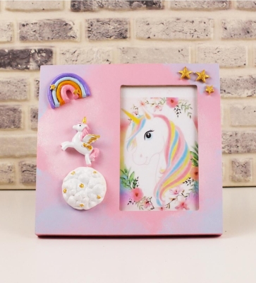 Unicorn Kabartmalı 3 Boyutlu 3D Tasarım Fotoğraf Çerçevesi