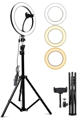 Youtuber Led Işıklı Tripod Selfie Makyaj Işığı Sürekli Ring Light 10 Inç Halka