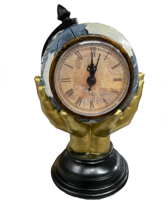 Dünya Avucumda Nostaljik Masaüstü Saat Mavi