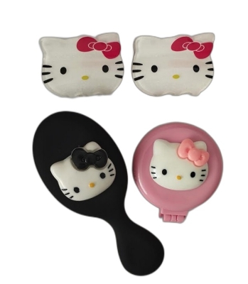 Hello Kitty Sevimli Ayna Tarak Toka Seti Pembe