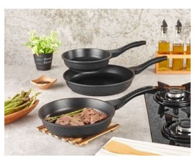 Kahramanlar Motto Döküm 3 Lü Tava Seti Kahramanlar Siyah