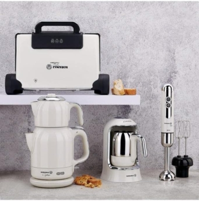 Korkmaz A1824 Vanilya 14 Parça Elektro Set Çeyiz Seti Beyaz