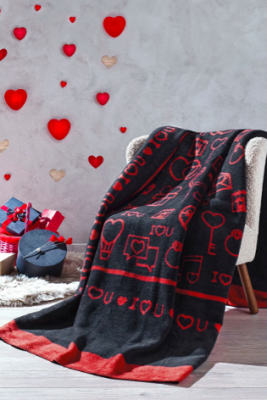 Özdilek Gleam Love Çift Kişilik Pamuklu Battaniye 180x220