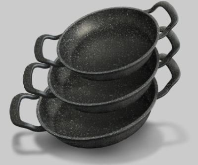 POLENTA Döküm Granit Sahan Seti 3lü (18-20-22 CM)