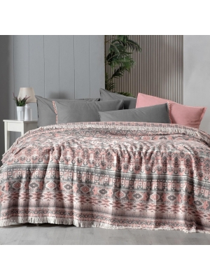 Sarev Allen Somon Tek Kişilik %100 Pamuk İpliği Boyalı Pike Takımı