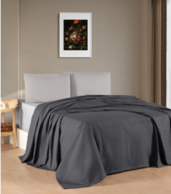 TAÇ Kristal Waffle Antrasit Çift Kişilik Pike Takımı