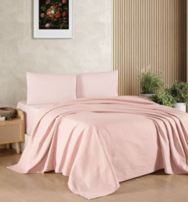 TAÇ Kristal Waffle Pudra Çift Kişilik Pike Takımı